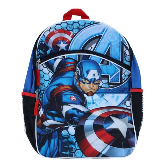 avengers backpack for kids Marvel 15" | 3D Heroes School Bag Marvel Avengers backpack lunchbox set Backpack with zip closure Boys' Marvel Avengers Light Up